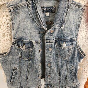 Stone Washed Denim Vest - Maurices Brand